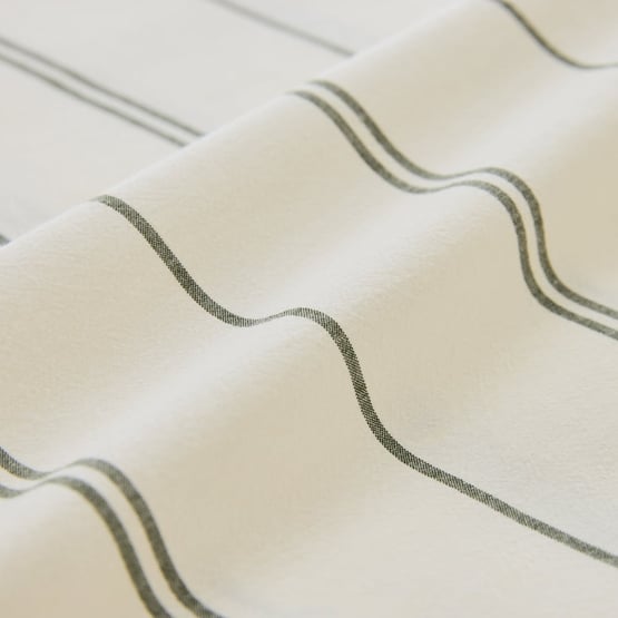 Stonewashed Cotton Basil Pencil Stripe Pillowcases