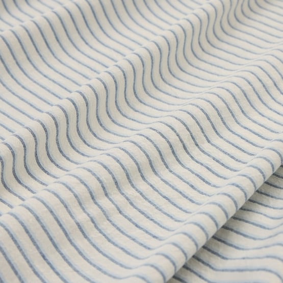 Stonewashed Cotton Thin Coconut & Blue Stripe Sheet Separates
