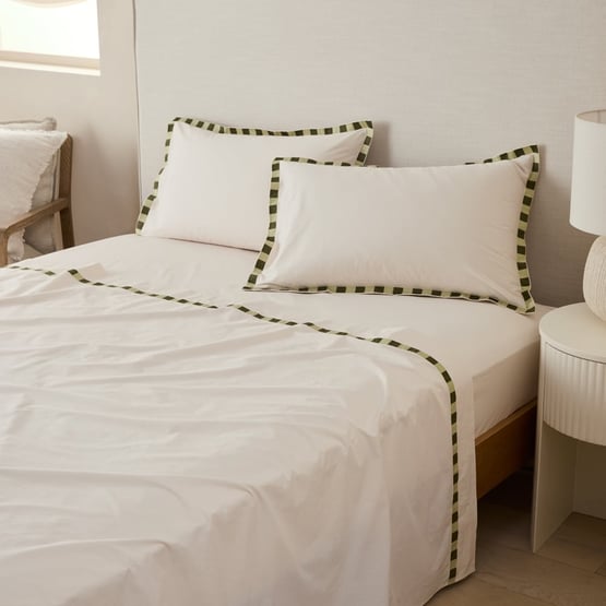Adara Natural Embroidered Sheet Set