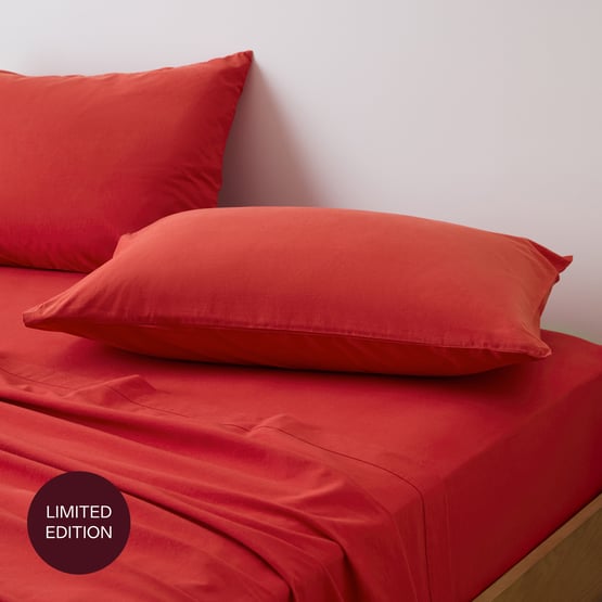 Stonewashed Cotton Salsa Pillowcases