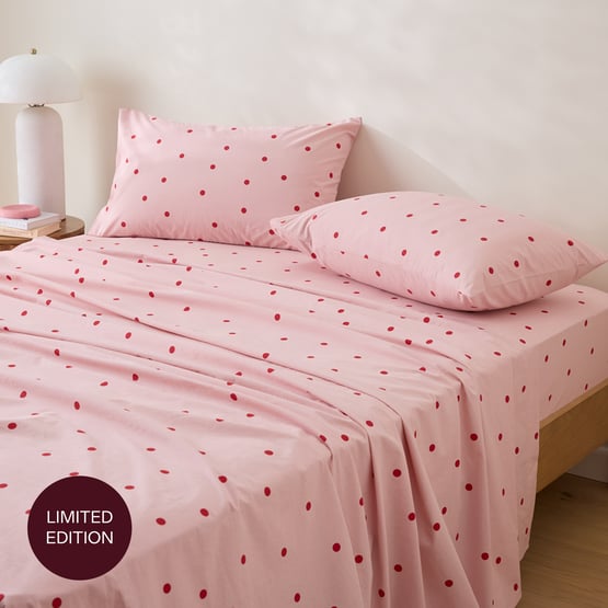 Stonewashed Cotton Peony & Salsa Spot Sheet Separates