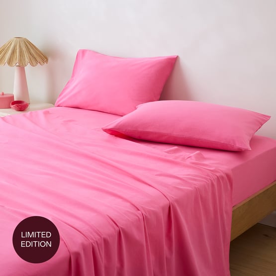 Stonewashed Cotton Hot Pink Sheet Separates