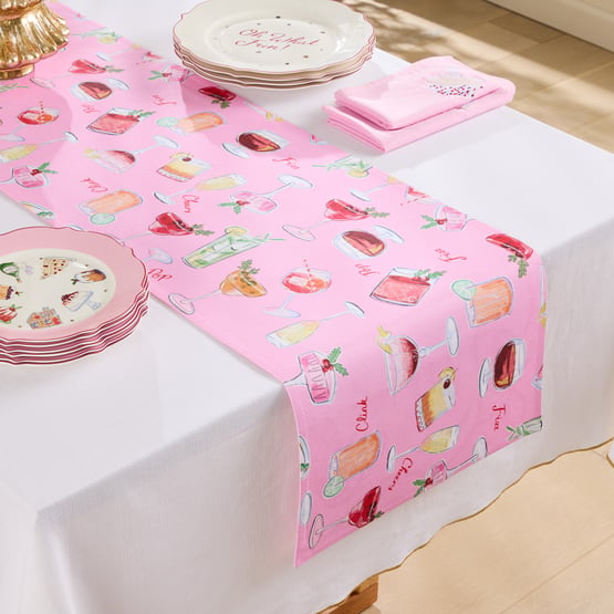 Festive Fun Pink Table Runner
