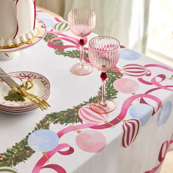 Bow & Bright Pink Tablecloth