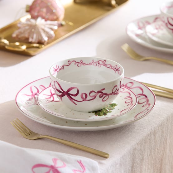 Bow & Bright Pink Cereal Bowl Pack of 4