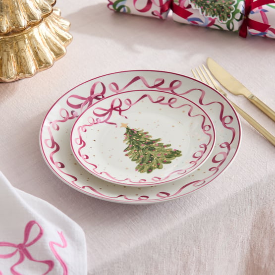 Bow & Bright Pink Side Plate Pack of 4