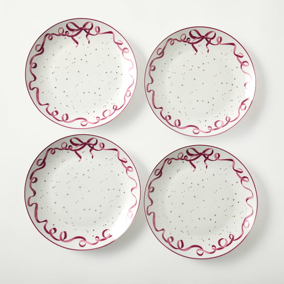 Bow & Bright Pink Dinner Plate Pack of 4
