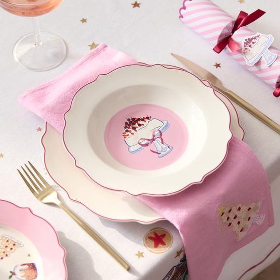 Festive Fun Pink Pasta Bowl Pack of 4