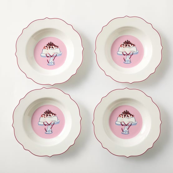 Festive Fun Pink Pasta Bowl Pack of 4