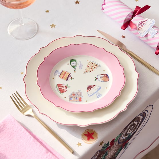 Festive Fun Pink Side Plate Pack of 4