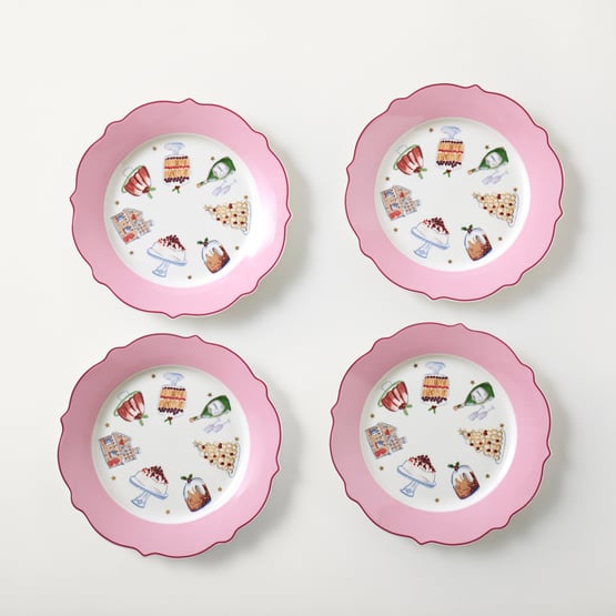 Festive Fun Pink Side Plate Pack of 4