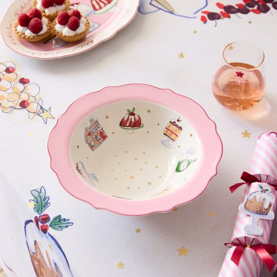 Festive Fun Pink Serving Bowl