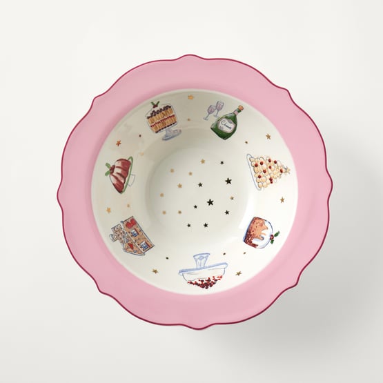 Festive Fun Pink Serving Bowl