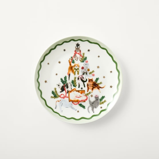 Merry Catmas Green Side Plate