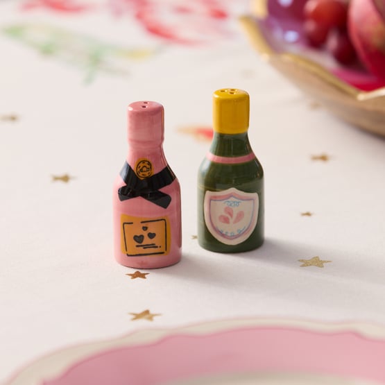 Champagne Pink Salt and Pepper Shakers