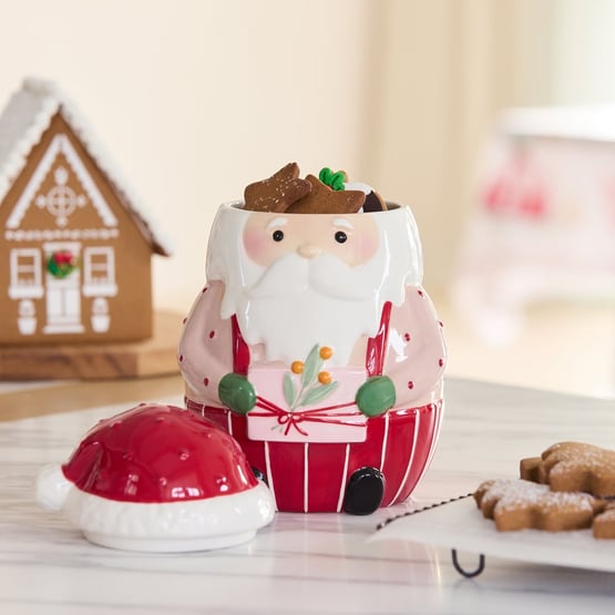Santa Red Cookie Jar