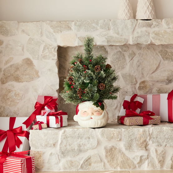 Potted Pine Green Cashmere LED Christmas Tree