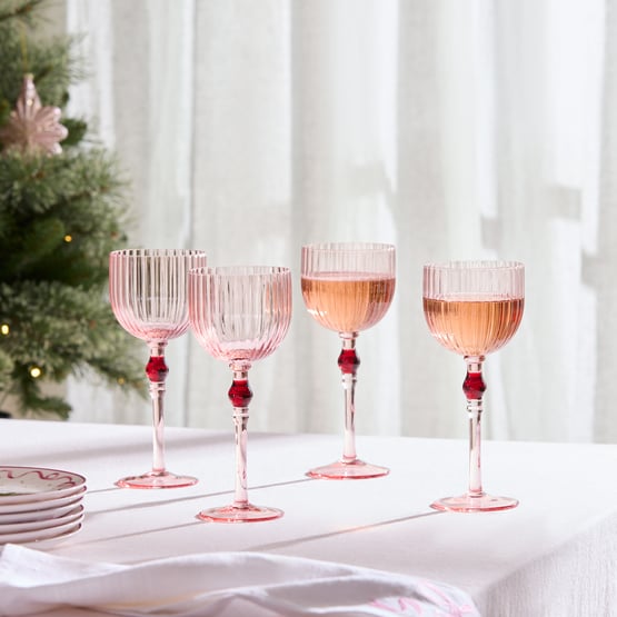 Jewel Pink Coupe Glass Pack of 4
