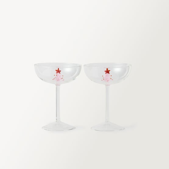 Pink Tree Pink Coupe Glass Pack of 2