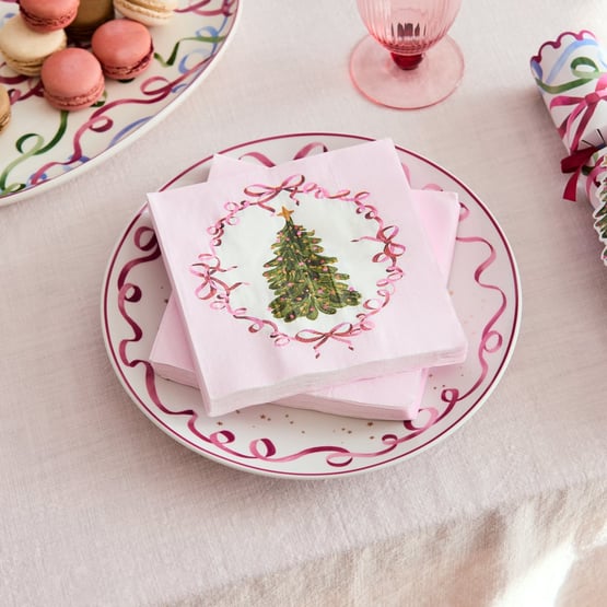Bow & Bright Pink Paper Napkins Pack of 40