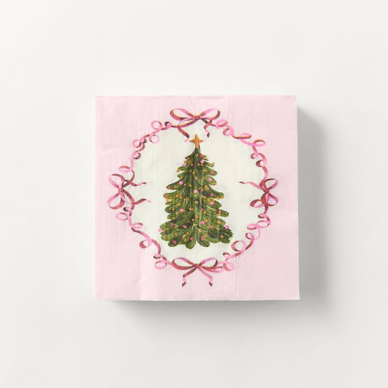 Bow & Bright Pink Paper Napkins Pack of 40