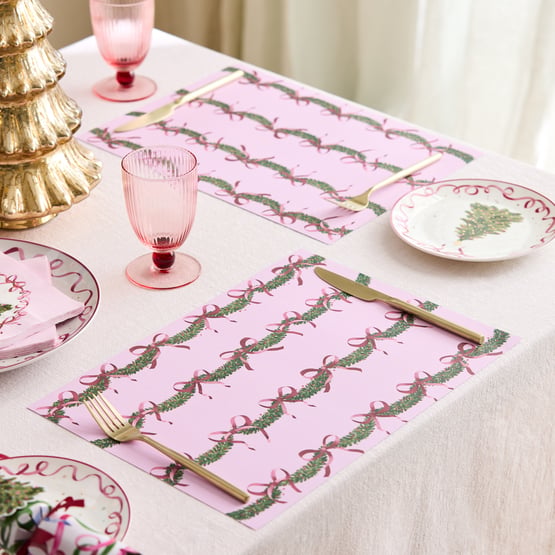 Bow & Bright Green Paper Placemat Pack of 50