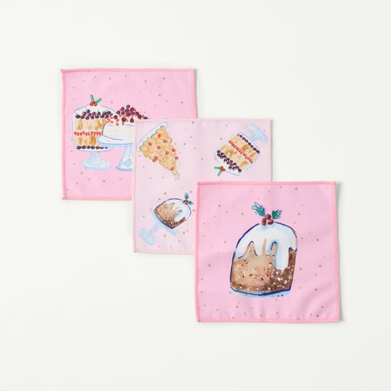 Festive Fun Pink Washcloths Pack of 3