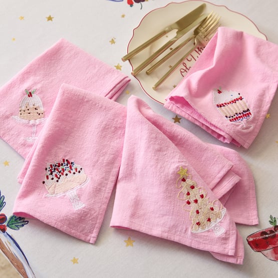 Festive Fun Pink Napkins Pack of 4