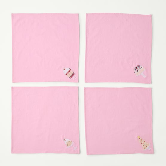 Festive Fun Pink Napkins Pack of 4
