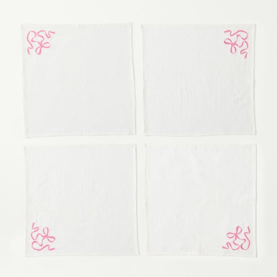Ribbons Pink Napkins Pack of 4