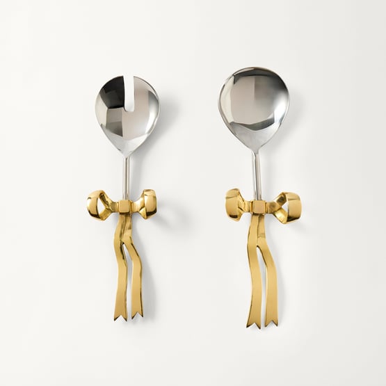 Bow Gold Salad Servers Set of 2