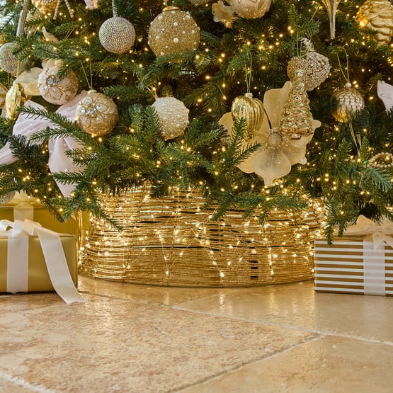 Sparkling Gold LED Tree Skirt