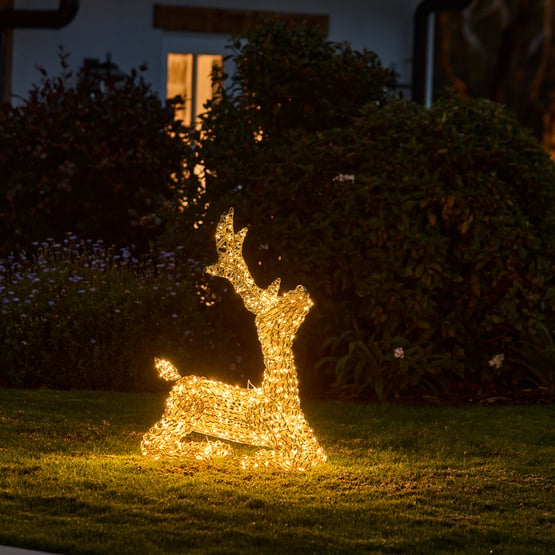 Sparkling Gold Small Reindeer Sculpture