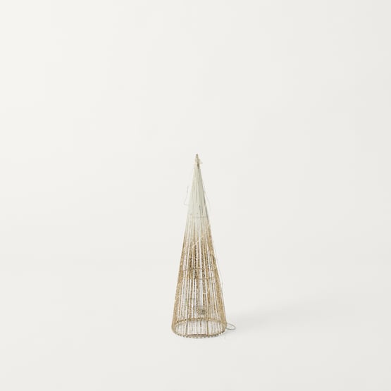Sparkling Ombre Gold & Silver LED Cone Tree