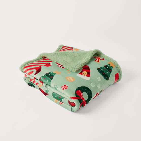Santa Paws Green Pet Blanket