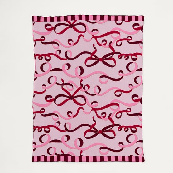 Bow & Bright Pink Throw