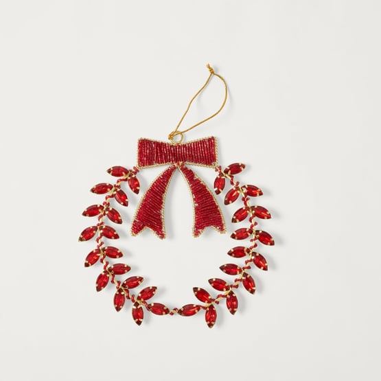 Bow & Bright Red & Gold Gem Bow