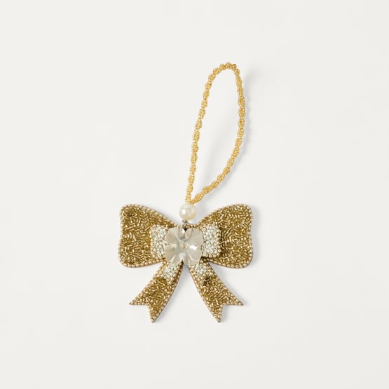 Luxe Gold Beaded Bow