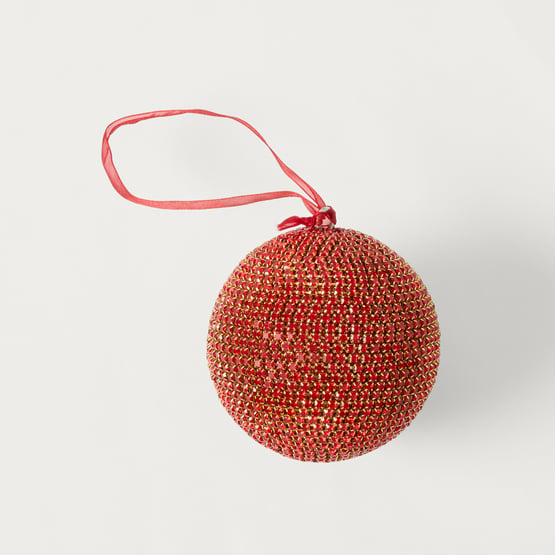Bow & Bright Red Crystal Bauble