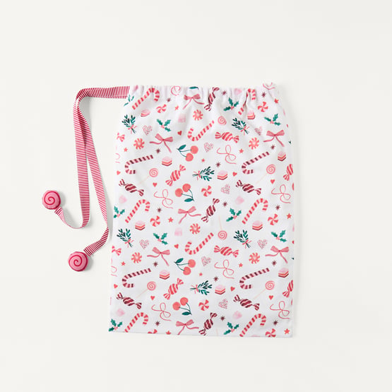 Sugar & Spice Christmas White Santa Sack