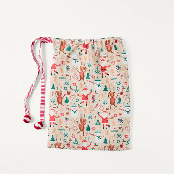 Christmas Cheer Natural Santa Sack