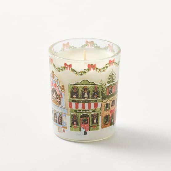 Christmas Village White Snow Clear Candle 70g