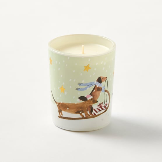 Christmas Dogs Christmas Tree Clear Candle 70g