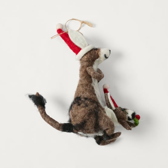 Christmas Village Kangaroo & Joey Multi Felt Decoration