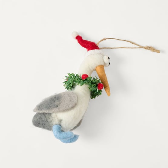 Christmas Village Pelican Multi Felt Decoration