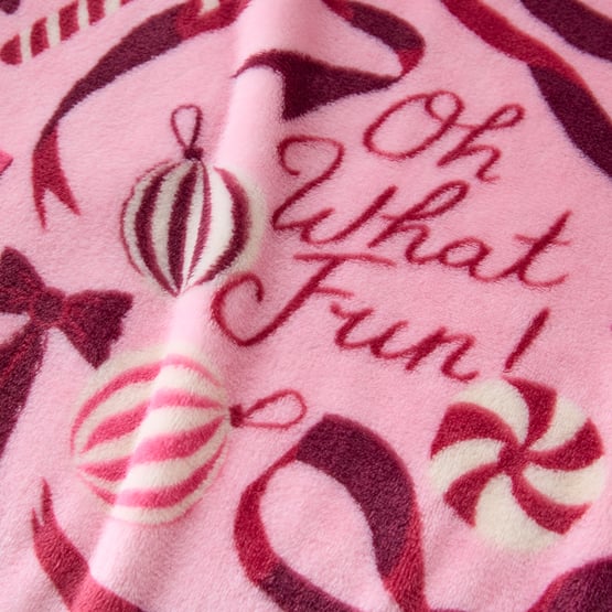 Bow and Bright Pink Fleece Blanket