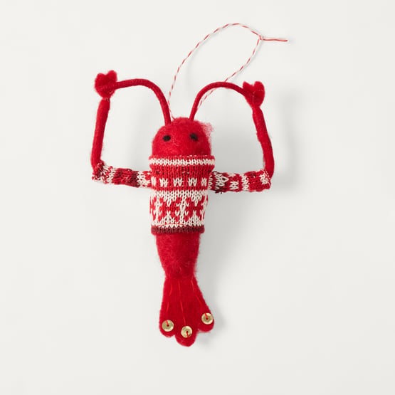 Christmas Village Lobster Multi Felt Decoration