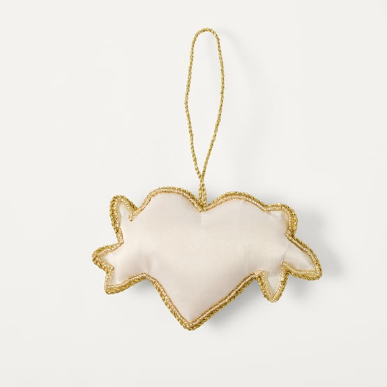 Festive Fun Love Heart Multi Embroidered Decoration