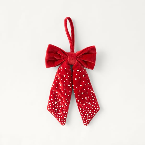Festive Fun Red Velvet Pearl Bow