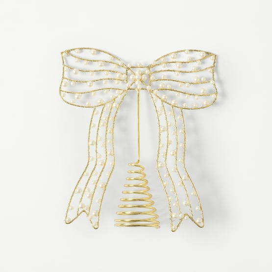 Luxe Bow Gold & Pearl Tree Topper